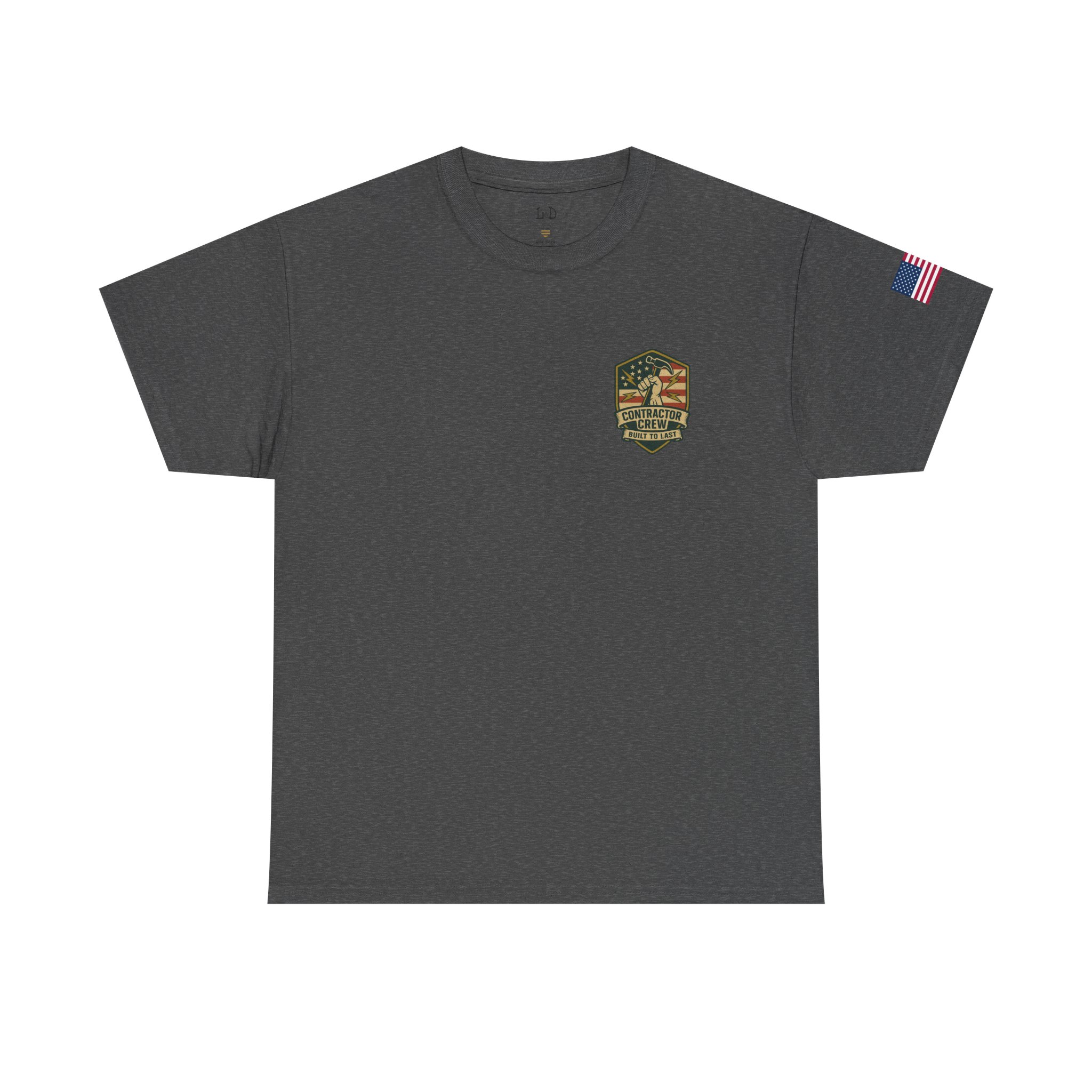 Contractor Crew Heavy Cotton Tee Logo Back - Built to Last, Construction Shirt, Work Apparel - Image 10