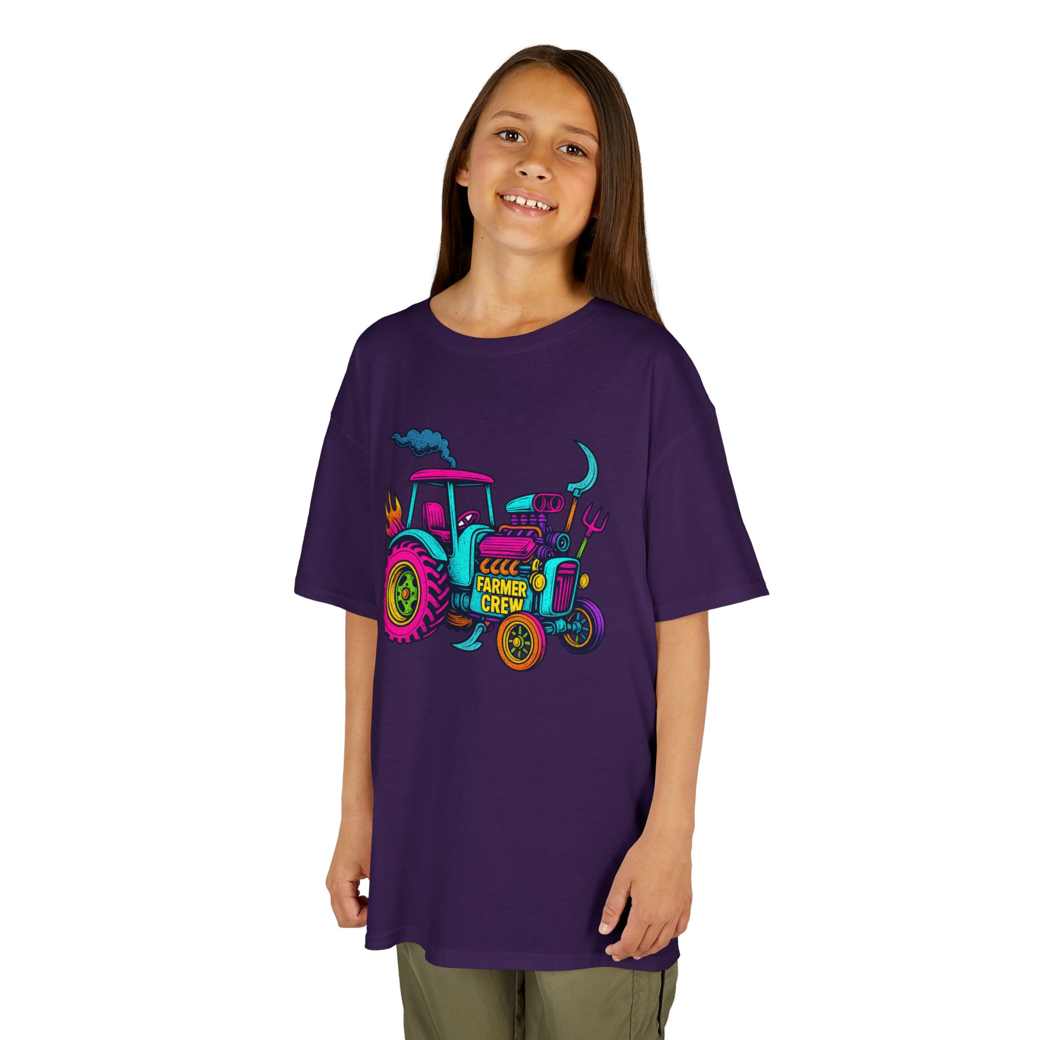 Kids Tractor Farmer Crew Tee, Fun Farm T-Shirt, Boys Girls Outdoor Apparel, Birthday Gift, Playdate Outfit - Image 13