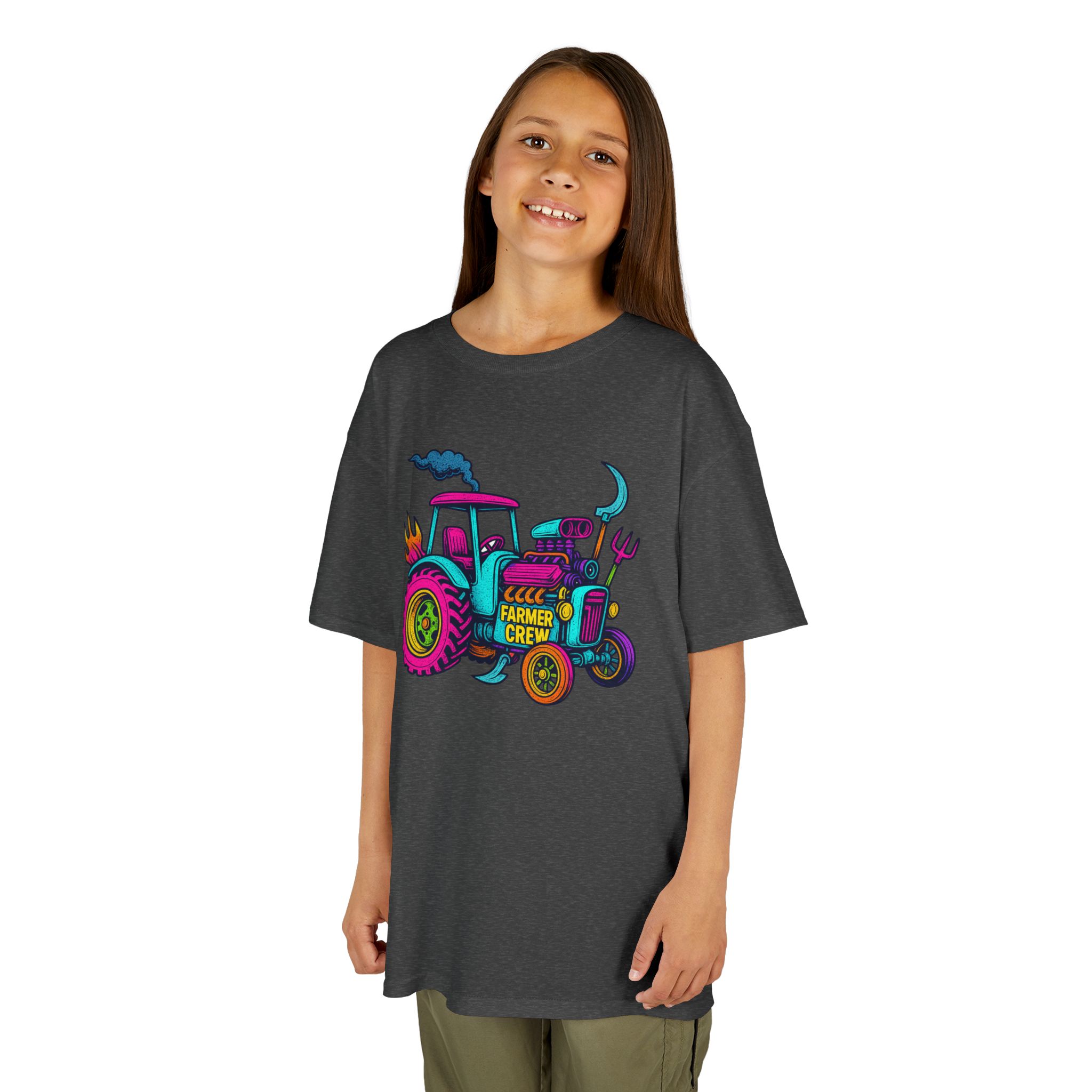 Kids Tractor Farmer Crew Tee, Fun Farm T-Shirt, Boys Girls Outdoor Apparel, Birthday Gift, Playdate Outfit - Image 9