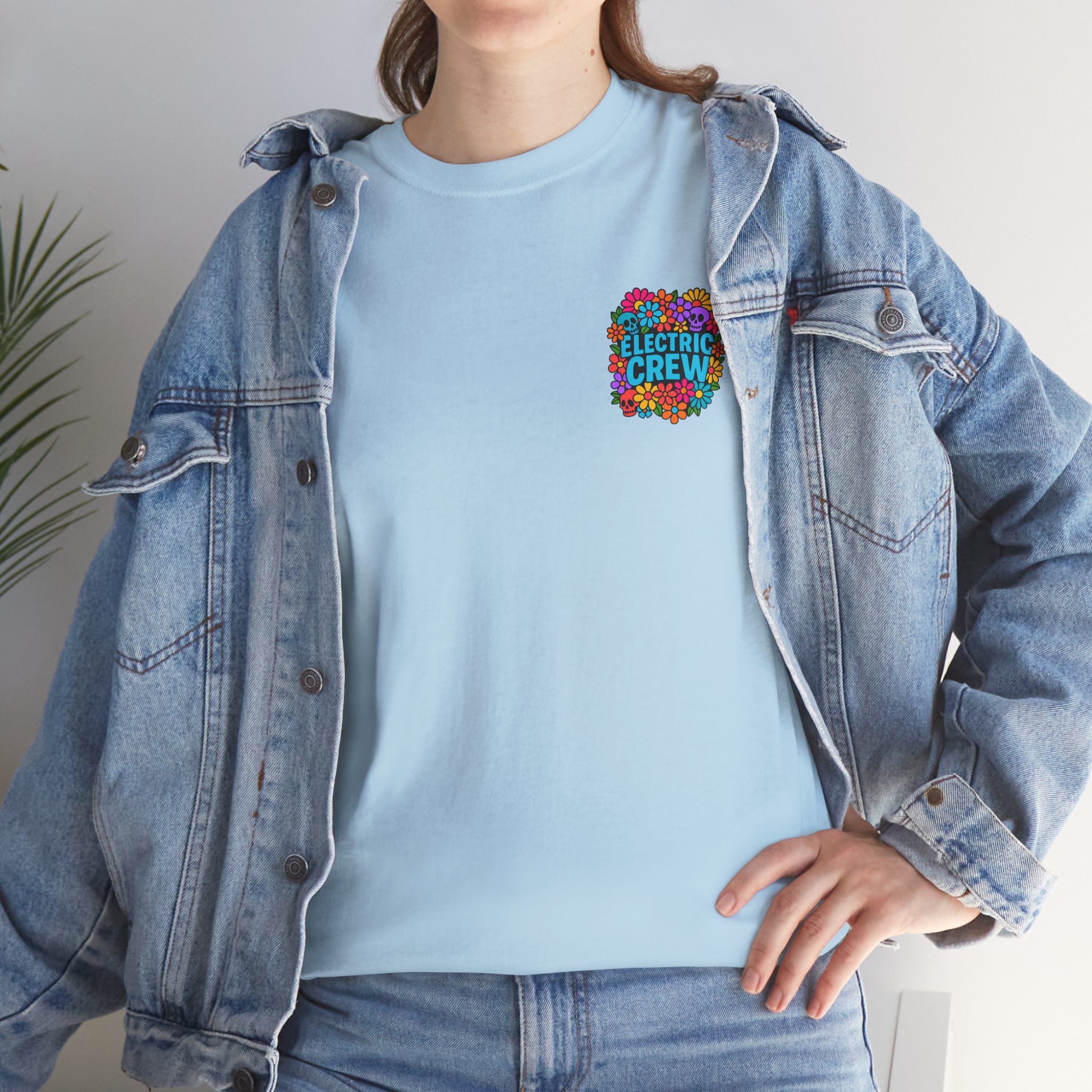 Electric Crew Floral Unisex Heavy Cotton Tee, Cute Graphic Tee, Summer Vibes Shirt Electric Crew Bouquet - Image 19