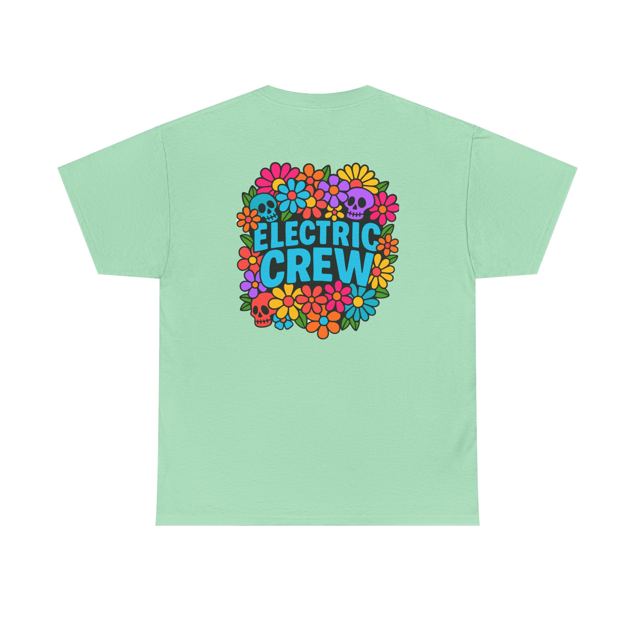 Electric Crew Floral Unisex Heavy Cotton Tee, Cute Graphic Tee, Summer Vibes Shirt Electric Crew Bouquet - Image 13