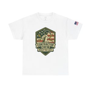 Contractor Crew Heavy Cotton Tee - Built to Last | Unisex Work Shirt, Construction Wear