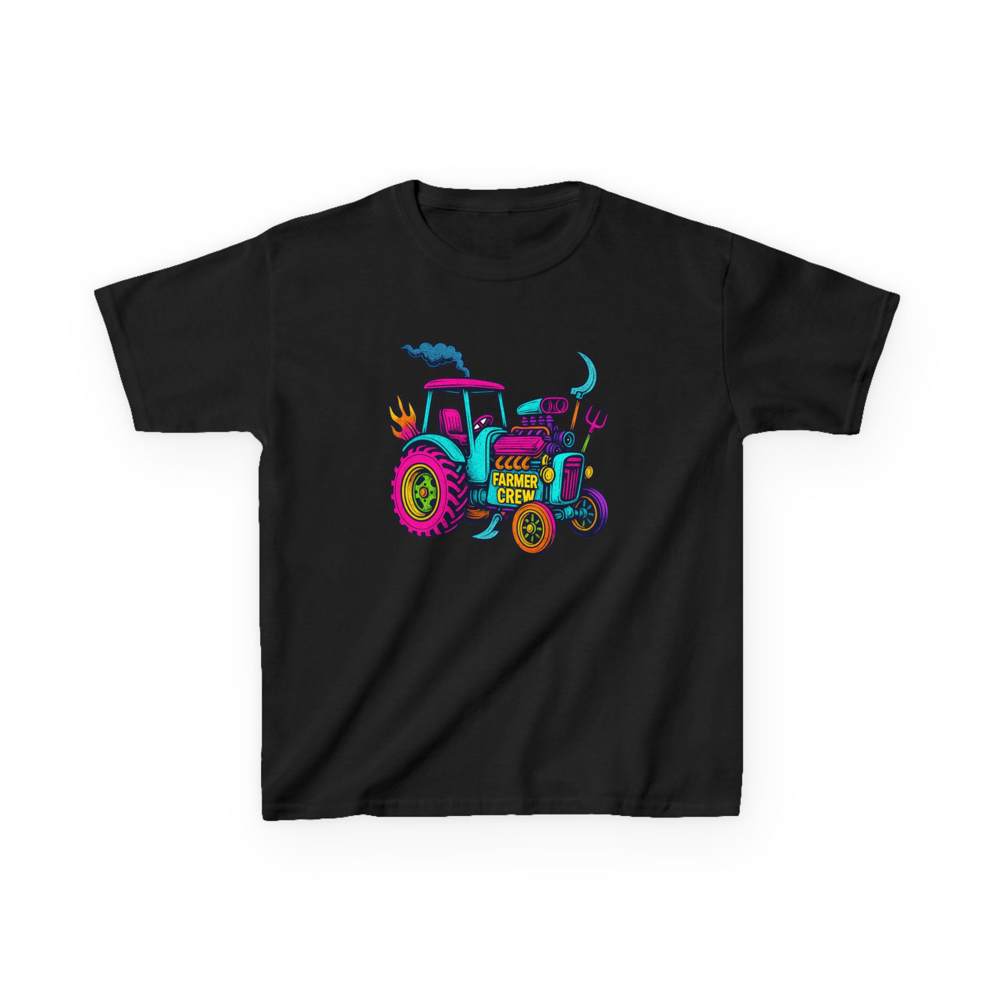 Kids Tractor Farmer Crew Tee, Fun Farm T-Shirt, Boys Girls Outdoor Apparel, Birthday Gift, Playdate Outfit - Image 4