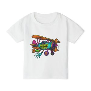 Farmer Crew Toddler T-shirt, Kids Aviation Shirt, Fun Farming Plane Kids Tee